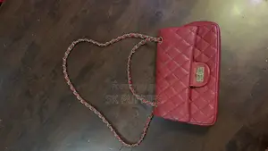 Red Quilted Chain Flap Shoulder Bag -Elegant Statement Piece!