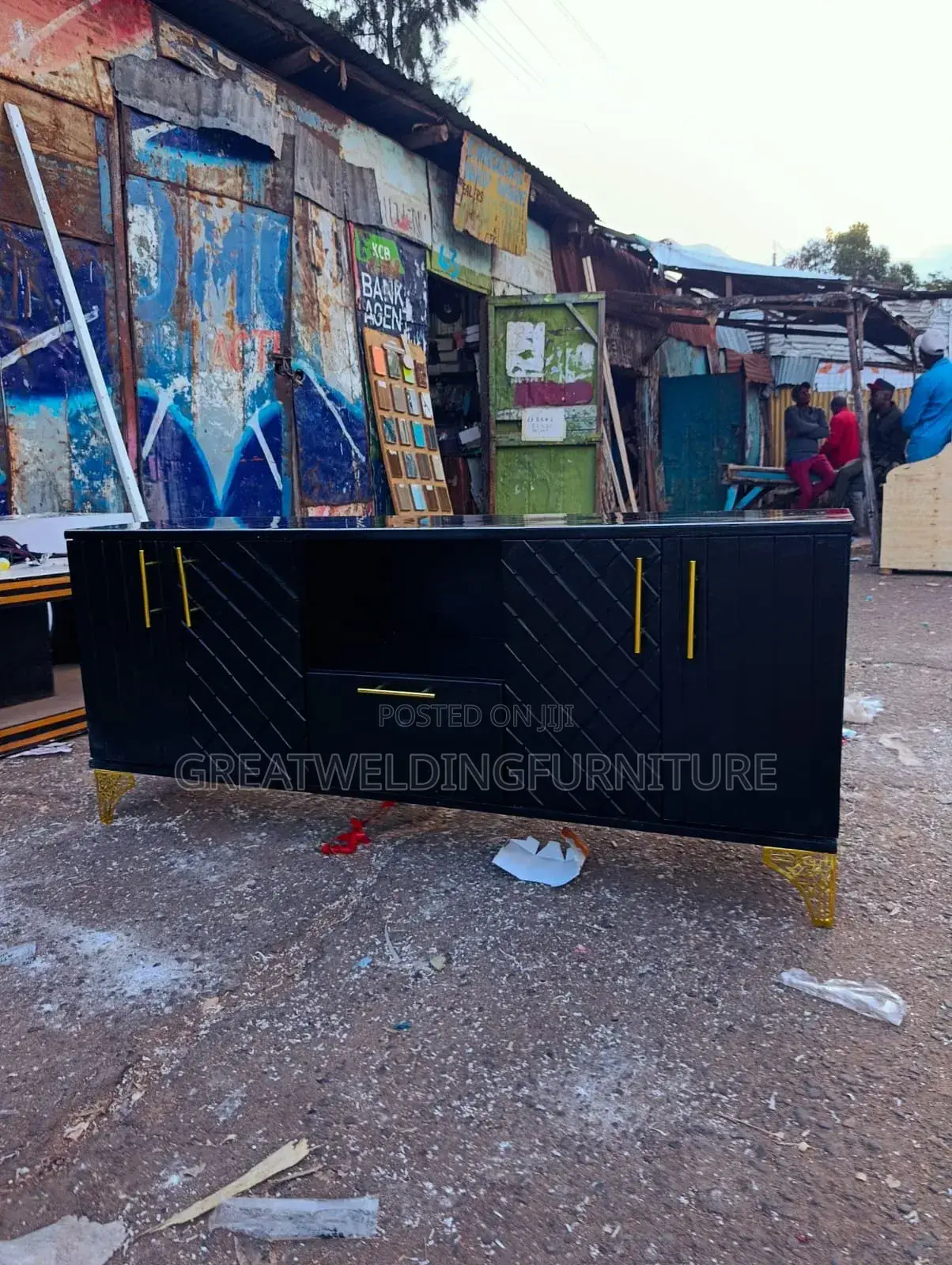 6ft Luxury Black Tv Stand