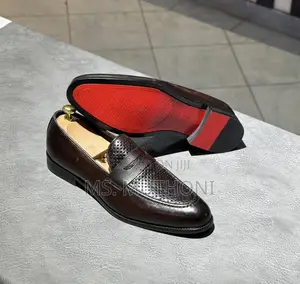 Red Bottom Leather John Foster Official Penny Loafers