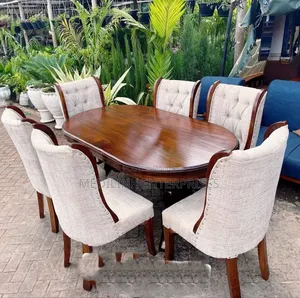 Monterey Upholstered Chairs 6-Seater Dinning Table Set