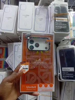 Orange Unibit Leather Magsafe Case Designed for the iPhone 17 Pro Max.