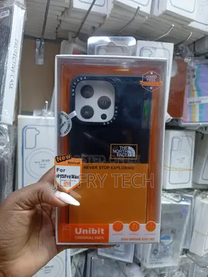 Unibit North Face Puffer-Style Case for the Apple iPhone 15 Pro Max.