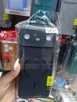 Black Soft Silicone Magnetic Phone Case for the Tecno Spark Slim.