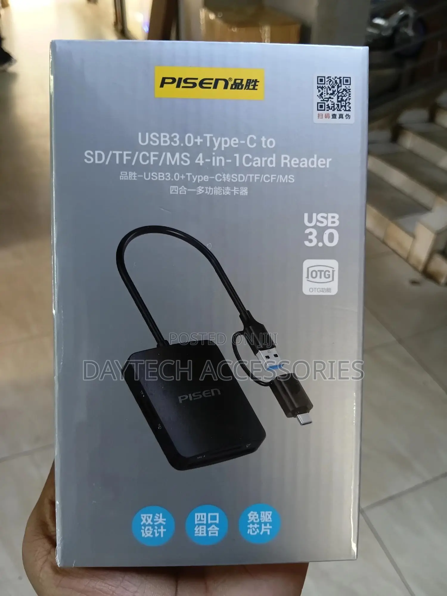 Pisen Usb 3.0/Type-C 4-in-1 Card Reader Nj-Tc32