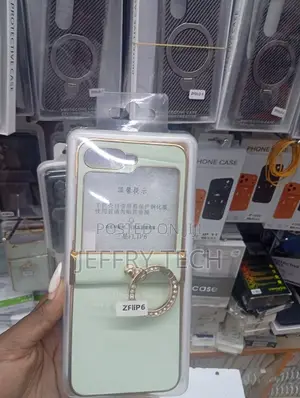 Green Pu Leather Ring Stand Case for the Samsung Galaxy Z Flip 6