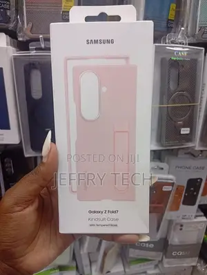 Pink Samsung Galaxy Z Fold7 Kindsuit Case With a Built-in Stand