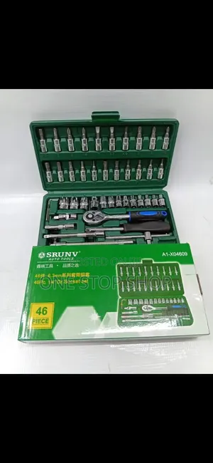 46pc 1/4" Drive Ratchet With Various Sockets 4_14mm, Screwdriver,Bits