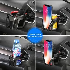 2in1 Car Air Vent Cup Holders Phone Mounts With Adjustable Clips