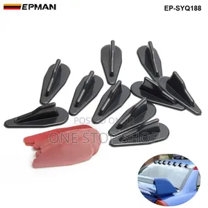 10pc Self Adhesive Roof Shark Fins in Gloss Black