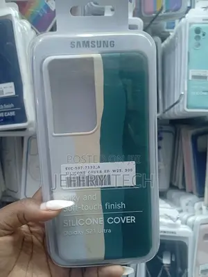 Samsung Galaxy "S21 Ultra" Rainbow Silicone Case - Teal .