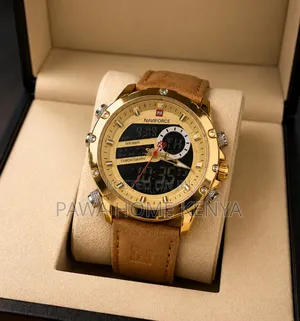 Naviforce Chronograph Leather Strap Watch