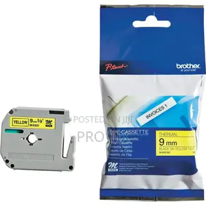 Brother M- 9mm Yellow Label Tape Black Print