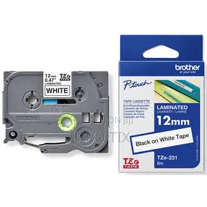 Brother Tze-231 Black on White Label Tape 12mm