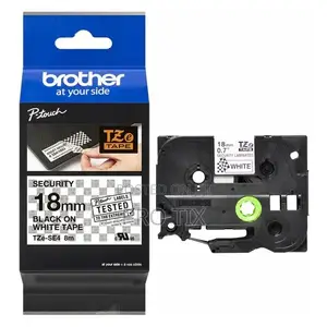 Brother Tze-Se4 18mm Black on White Security Tape