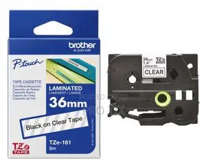 Brother Tze-161 Black on Clear Label Tape 36mm