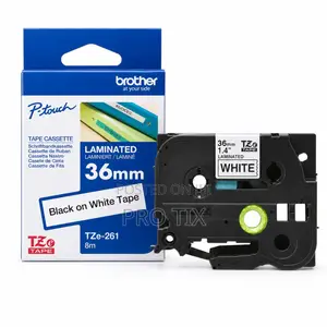 Brother Tze-261 Black on White Label Tape 36mm