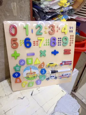 Wooden Numbers Kids Learning Puzzle Board