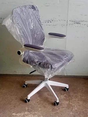 White Grey Swivel Mesh Chair