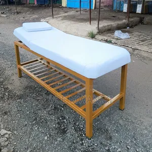 Modern High Standard Massage Bed, Gold and White