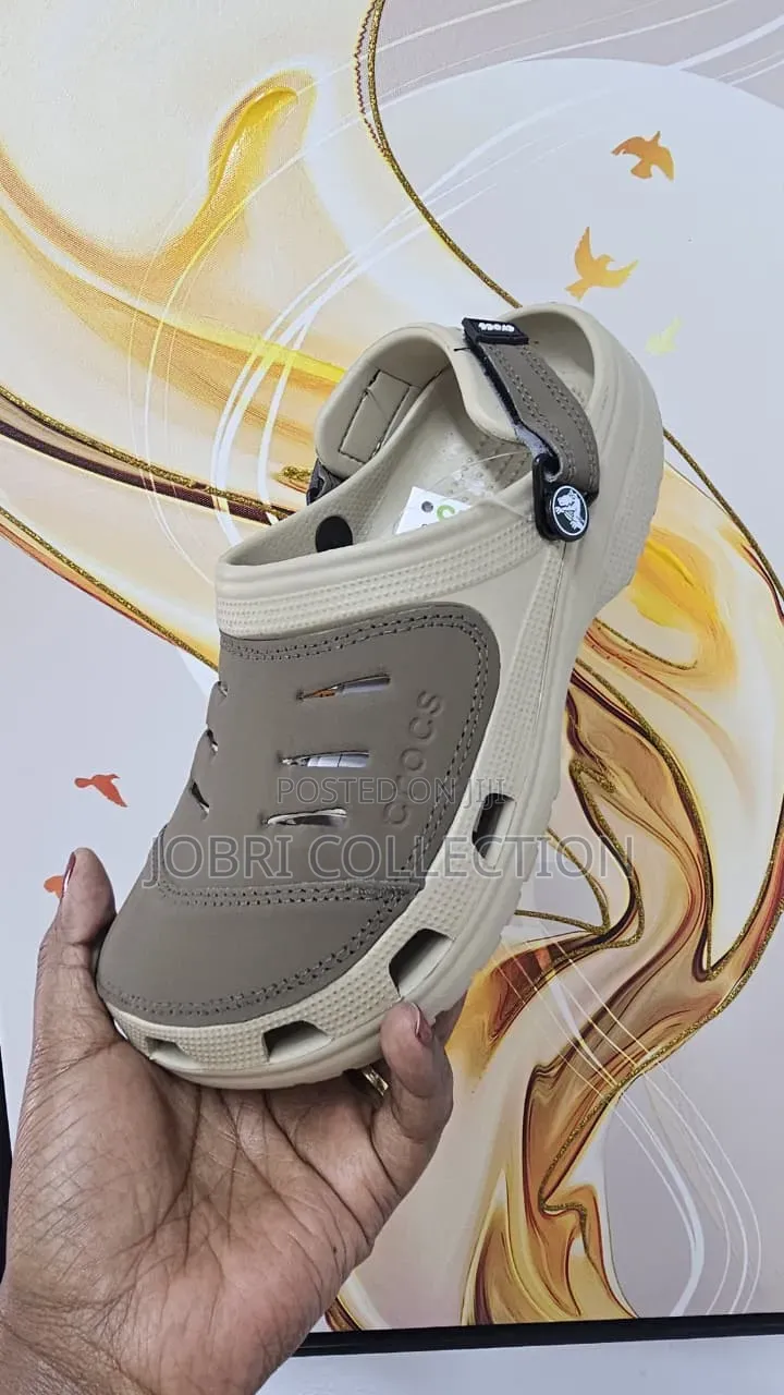 Brown Leather Top Crocs