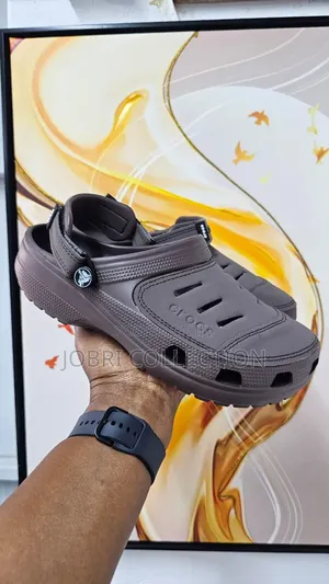 Chocolate Leather Top Crocs