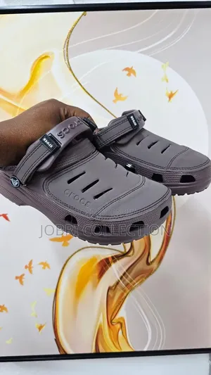 Chocolate Leather Top Crocs
