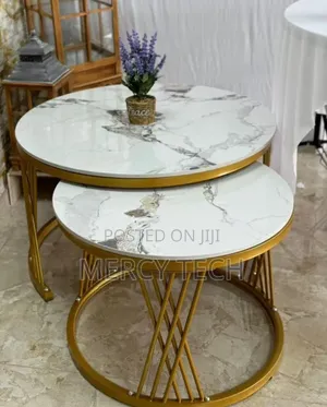 Modern Luxury 2-in-1 Pure Marble Nesting Tables