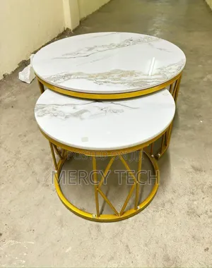 Modern Luxury 2-in-1 Pure Marble Nesting Tables