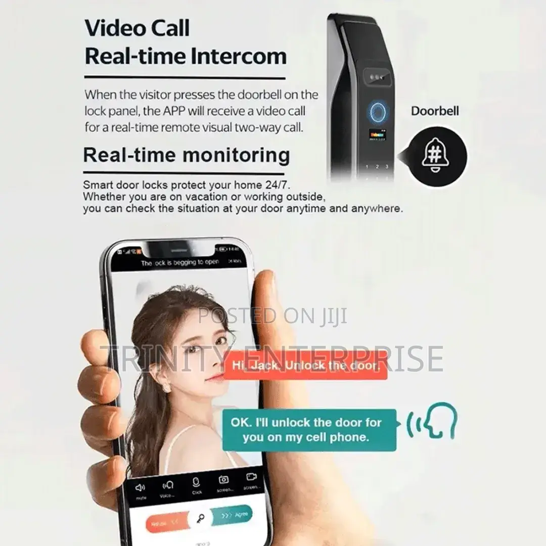 Smart Door Lock Anti Theft Door Lock Fully Automatic 3d Face Hd Camera