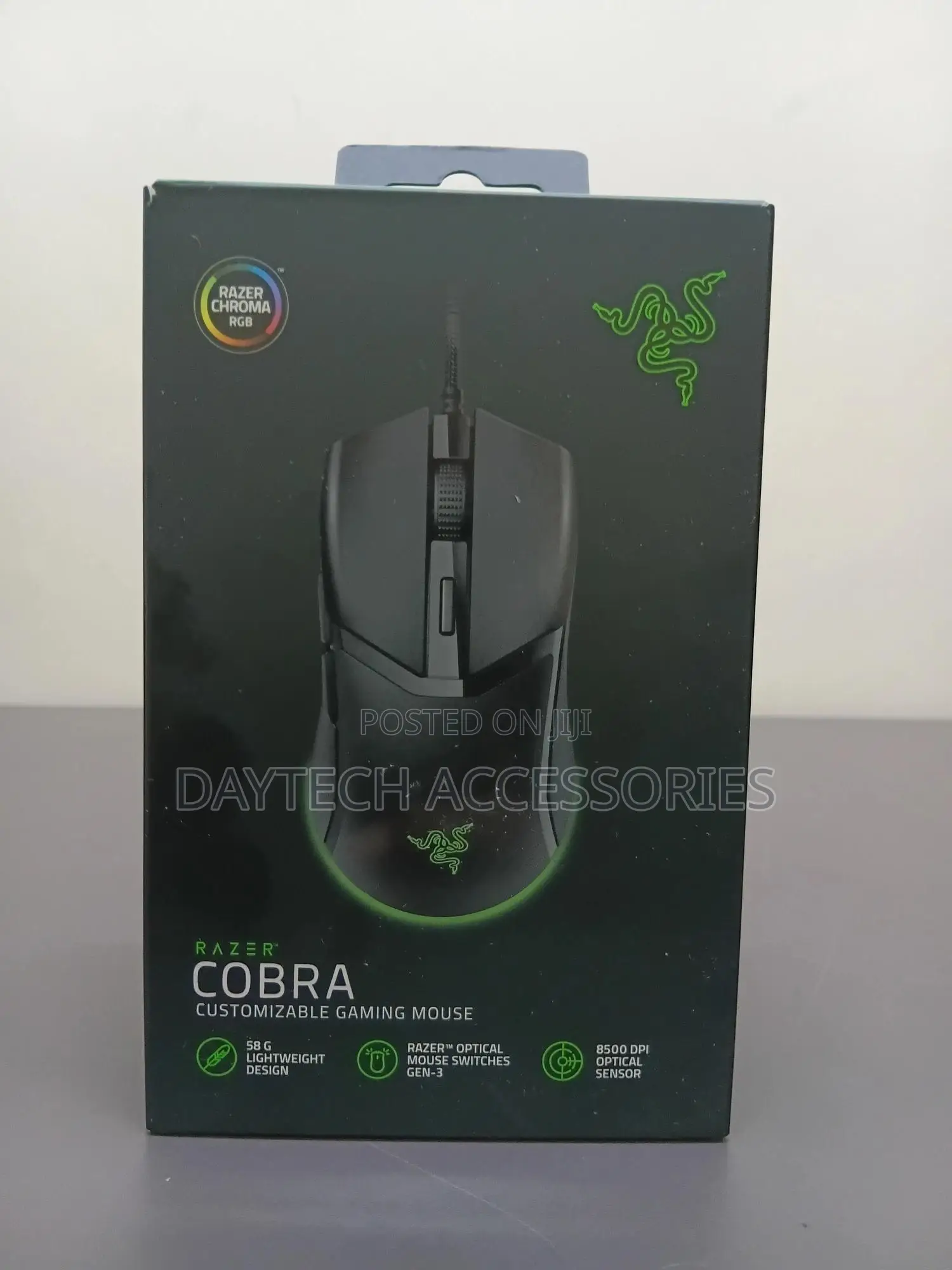 This Is a Razer Cobra Wired Gaming Mouse Featuring Chroma RGB Lighting