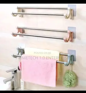 54cm Self Adhesive Double Pole Towel Holder