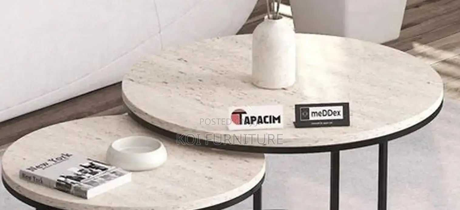 Coffee Table; Round Talemoh Coffee Table Set