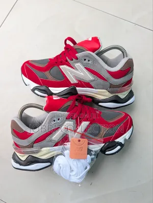 New Balance 9060 Red Grey Color Way Sneakers