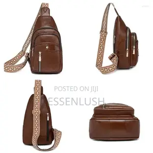 Quality Leather Sling Bag – Crossbody With Pattern Strap