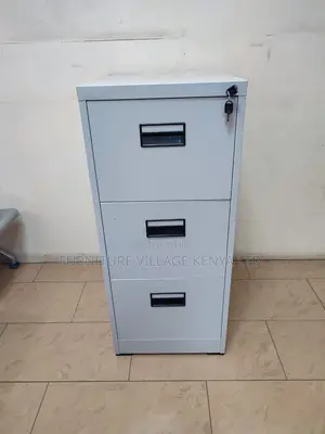 3-Drawer White Metallic Secure Locker Cabinet