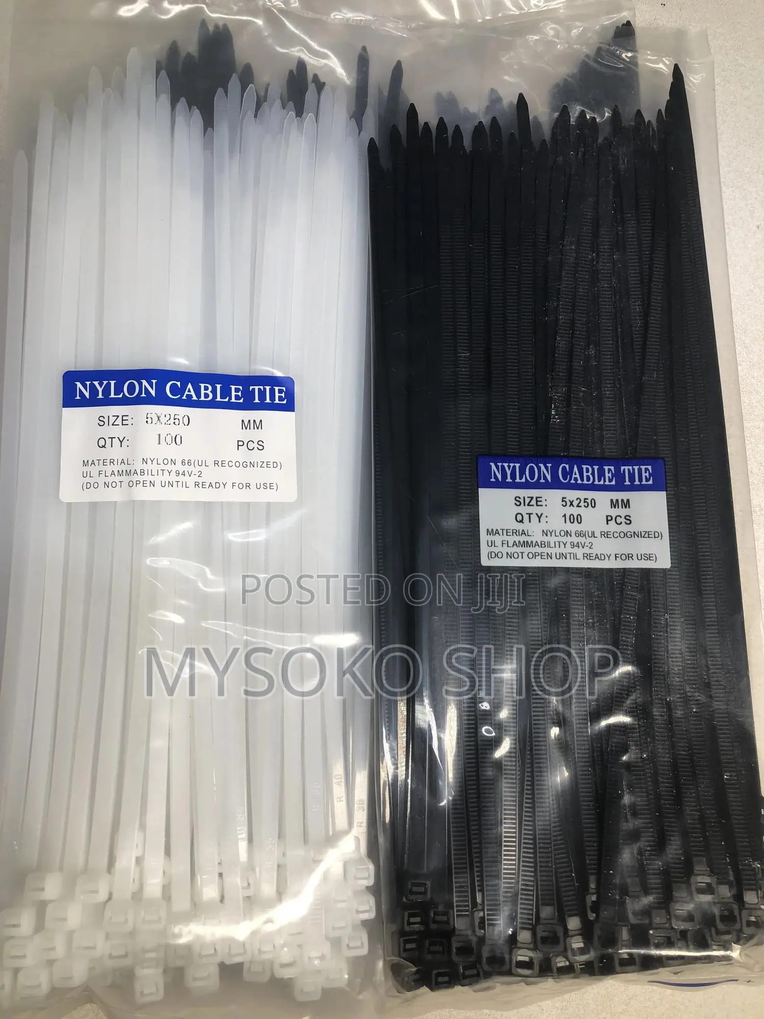 5x250mm Cable Ties (100 Pieces )