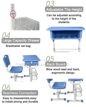 Children’S Ergonomic Study Table And Chair Set