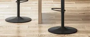 Barstools; Walouf Adjustable Leather Swivel Barstools