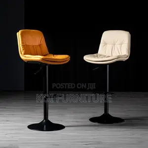 Barstools; Walouf Adjustable Leather Swivel Barstools