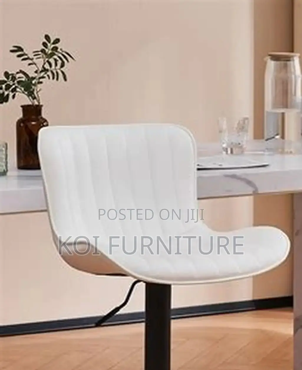 Barstools; Walouf Adjustable Leather Swivel Barstools