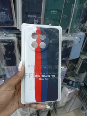 Tecno Camon 30s in a Blue, Red, and White Color Scheme Cover