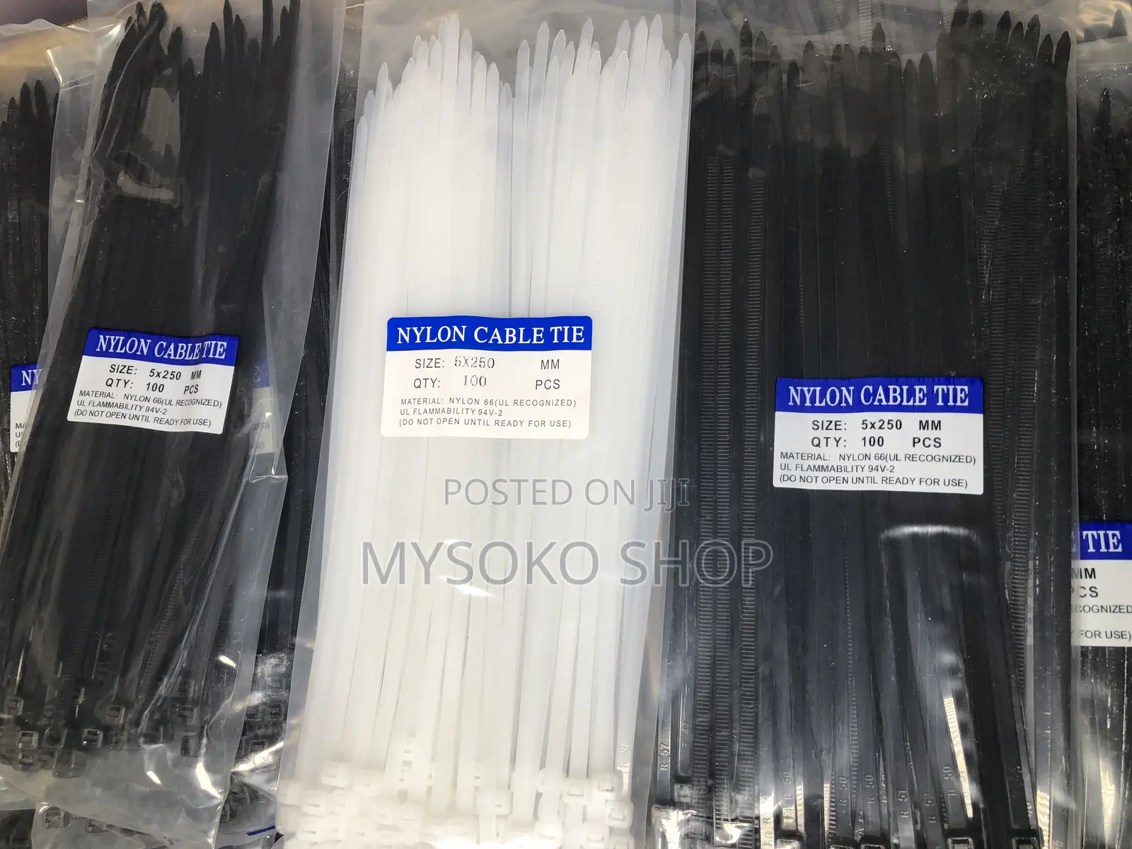 5x250mm Cable Ties (100 Pieces )