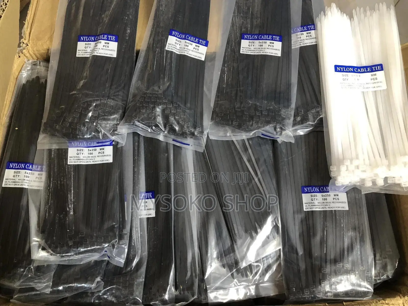 5x250mm Cable Ties (100 Pieces )