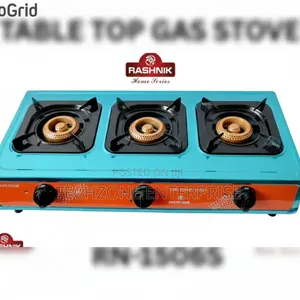 3 Burner Silver Rashnik Table Top Gas Stove 