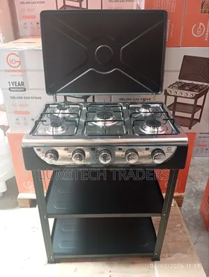 Eurochef 5-Burner Standing Cooker With Shelves