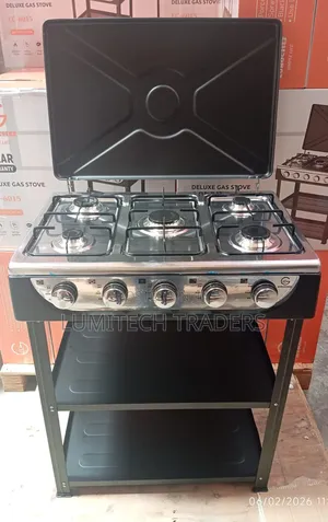 Eurochef Deluxe 5-Burner Standing Cooker With Shelves