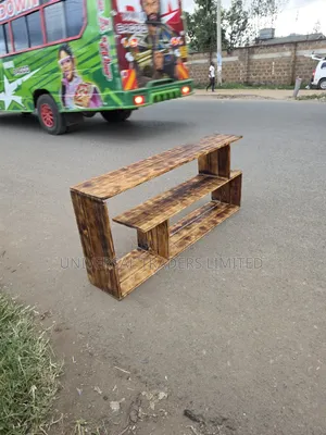 Tv Stand Pallet Wood Blazed Rustic Modern Strong