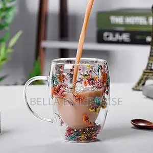 Clear or Real Flowers Between Unbreakable Double Wall 350ml Acrylic