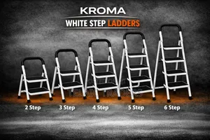 White Steps Ladder (2,3,4,5,6 Steps)