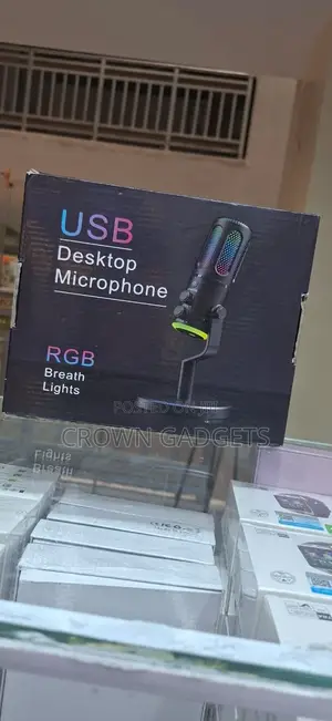 Usb Condenser Mic With RGB Breath Lights Desktop Stand